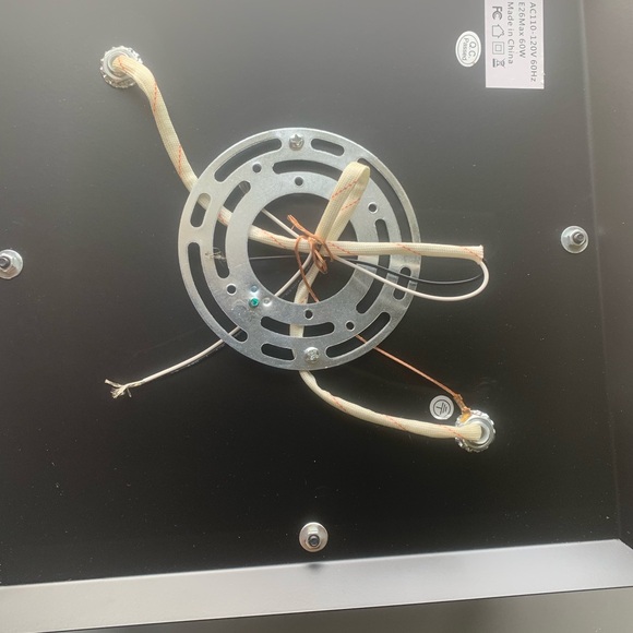 (1895) Farmhouse Pendant Light, 2 bulb in metal wire cage - Picture 9 of 10